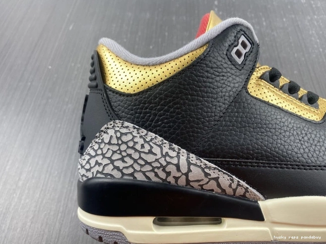 Cheap Husky Gold Jordan Air 3 CK9246-067 Black WMNS 0724